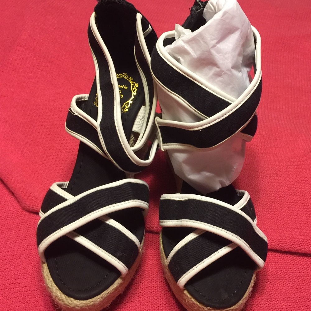 Black & White Canvas Sandals ON SALE